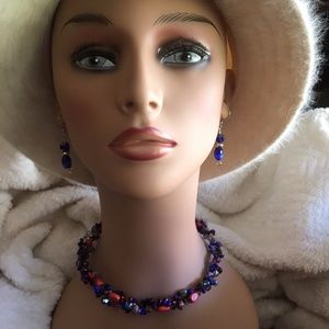 crochet wire beaded necklace